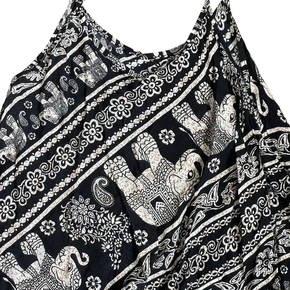 Black and White Elephant Crop Top: Y2K, Modern